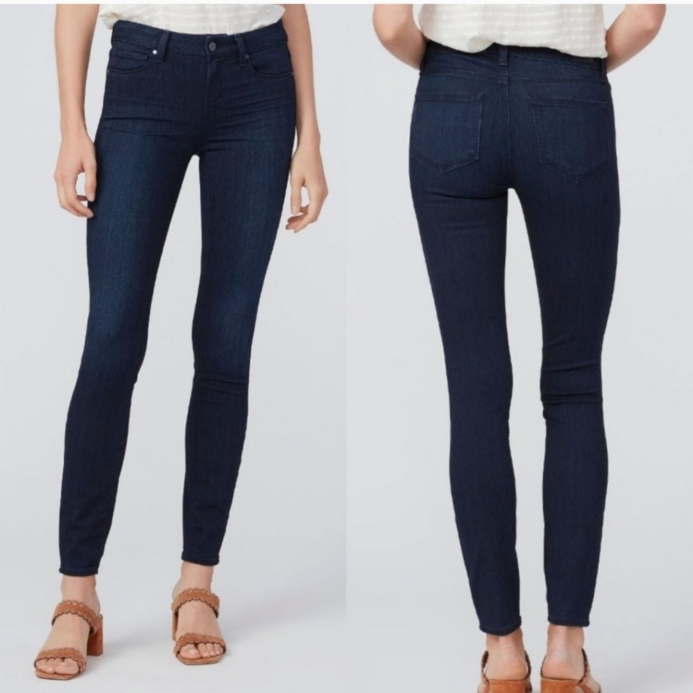 PAIGE Verdugo Dark Wash Mid Rise Ultra Skinny Denim Lana Stretch Jeans 27 Blue